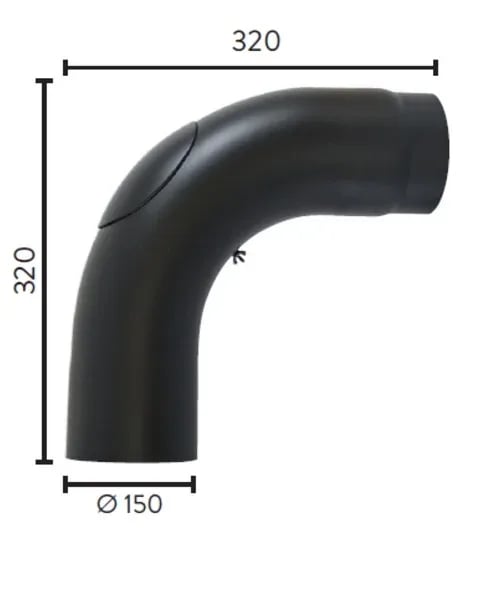 Ø150 90°HELBØY M/LUKE 320X320 - bilde 1