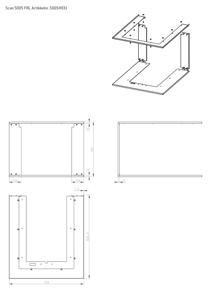 Scan 5005 FRL Ramme #2 90gr, topp, bak og bunn