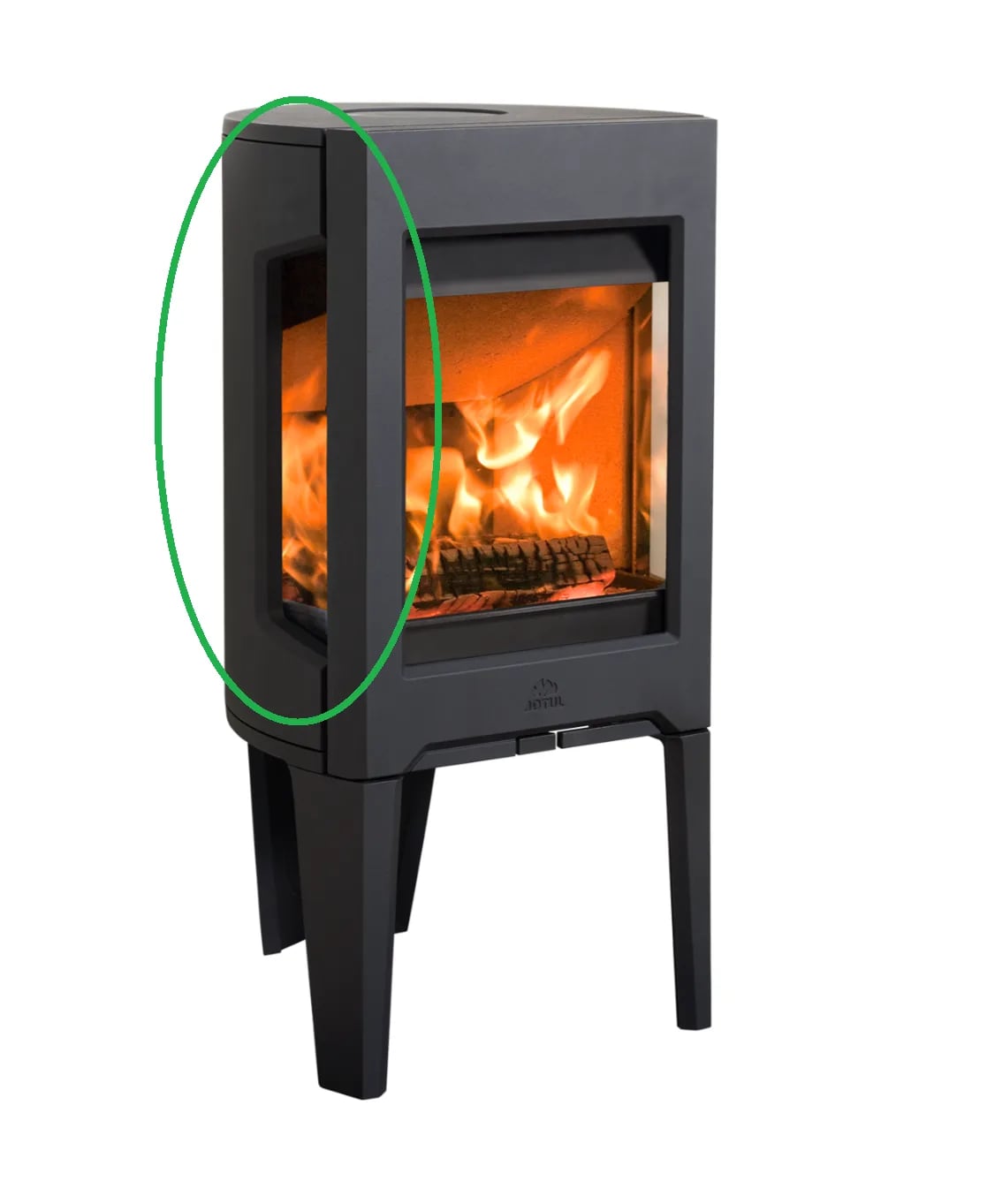 Glass til Jøtul F 160 / 260 serien- Sideglass Venstre, med trykk