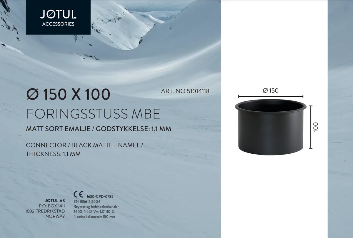 Ø150mm Mur / foringsstuss MBE
